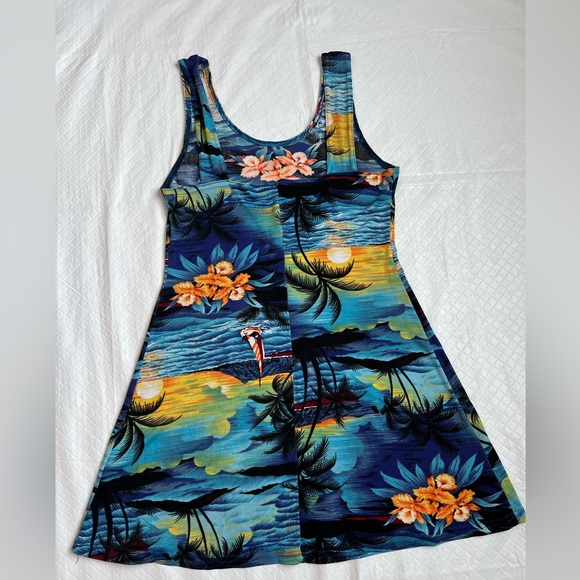 ✨SOLD - Vintage Tropical Print Tank Dress - Picture 2 of 6